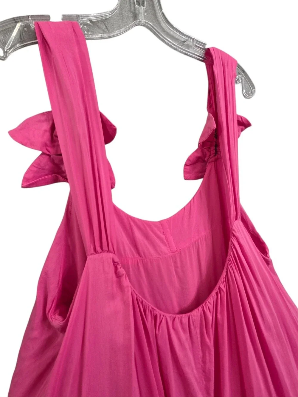 Farm Rio Hot Pink Resortwear Tassles Floral Straps Low Back Flowy Maxi Dress - Picture 11 of 16